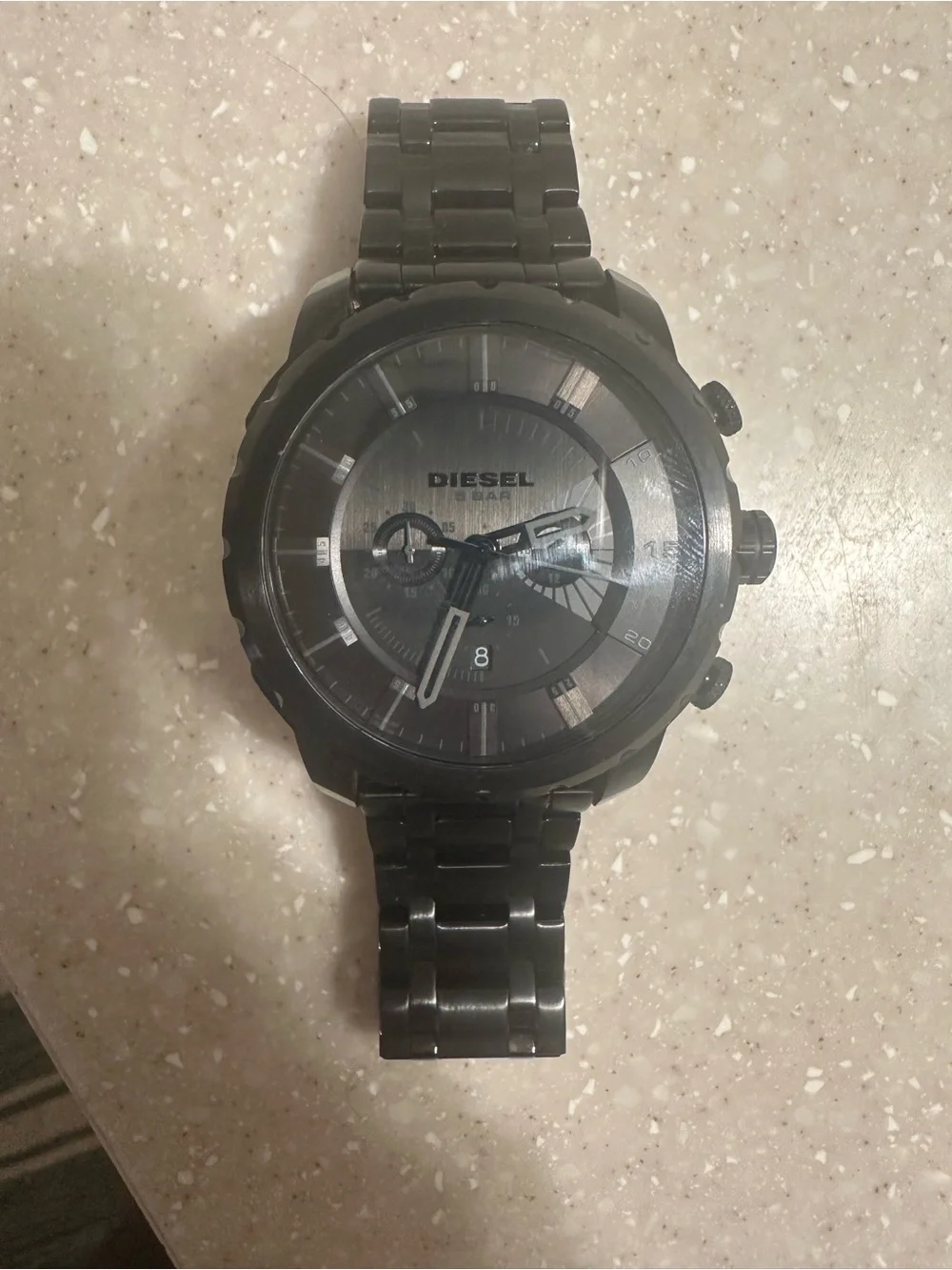 Diesel DZ4349 Analog Stainless Steel Black Dial Men's Stronghold 55 x 46mm Watch